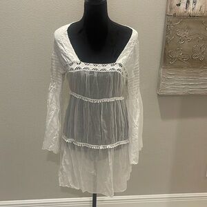 beach cover up crochet eyelet Mede in Italy